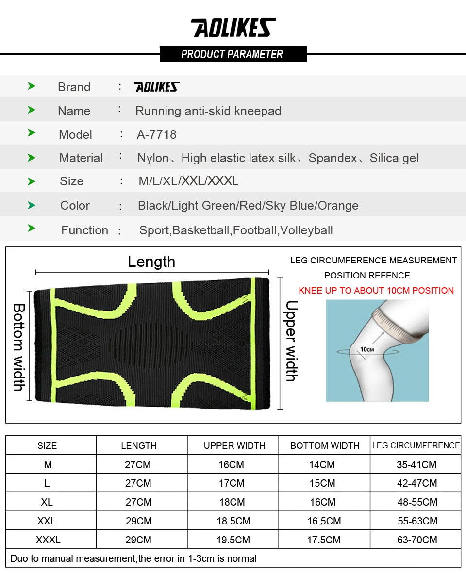 AOLIKES 1PCS Fitness Running Cycling Knee Support