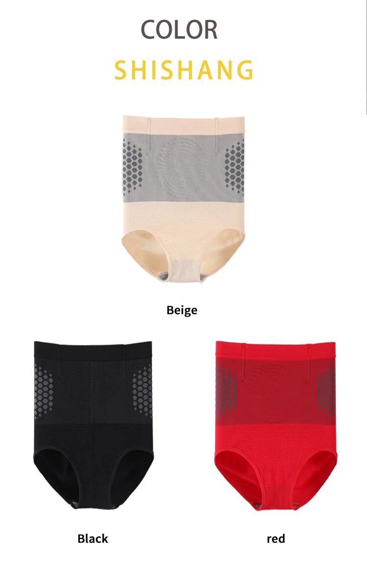 Seamless Shapewear Panties Women High Waist Tummy Control Panty Warmth Uterus Magnetic Slimming Pants Comfort Briefs Body Shaper