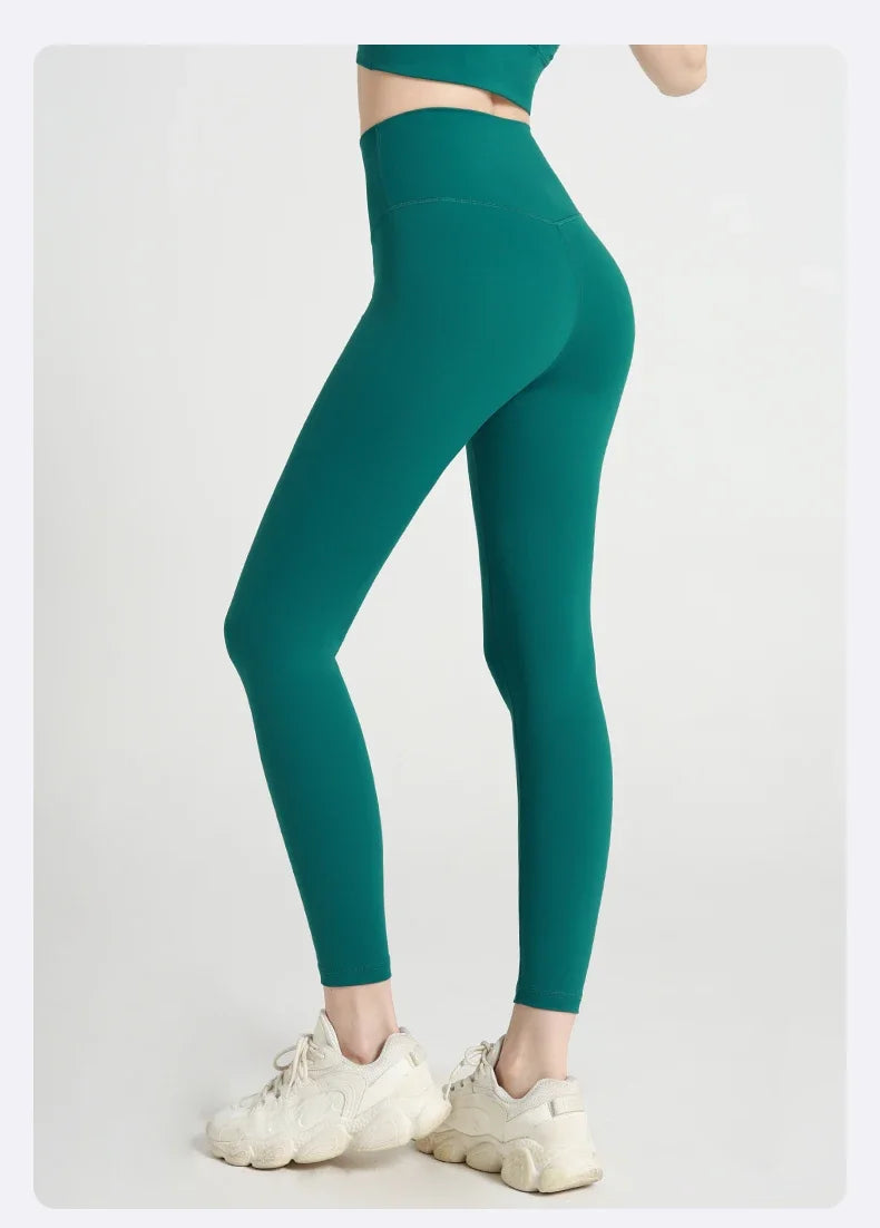 Naked feeling Yoga Leggings Women High Waisted Hip Lifting Fitness Leggings Running Cycling Pants Breathable Sports Leggings