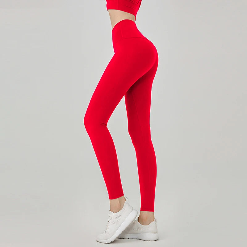 Naked feeling Yoga Leggings Women High Waisted Hip Lifting Fitness Leggings Running Cycling Pants Breathable Sports Leggings