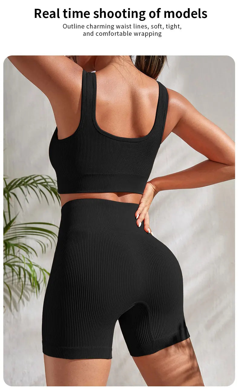 Seamless Ribbed Yoga Sets