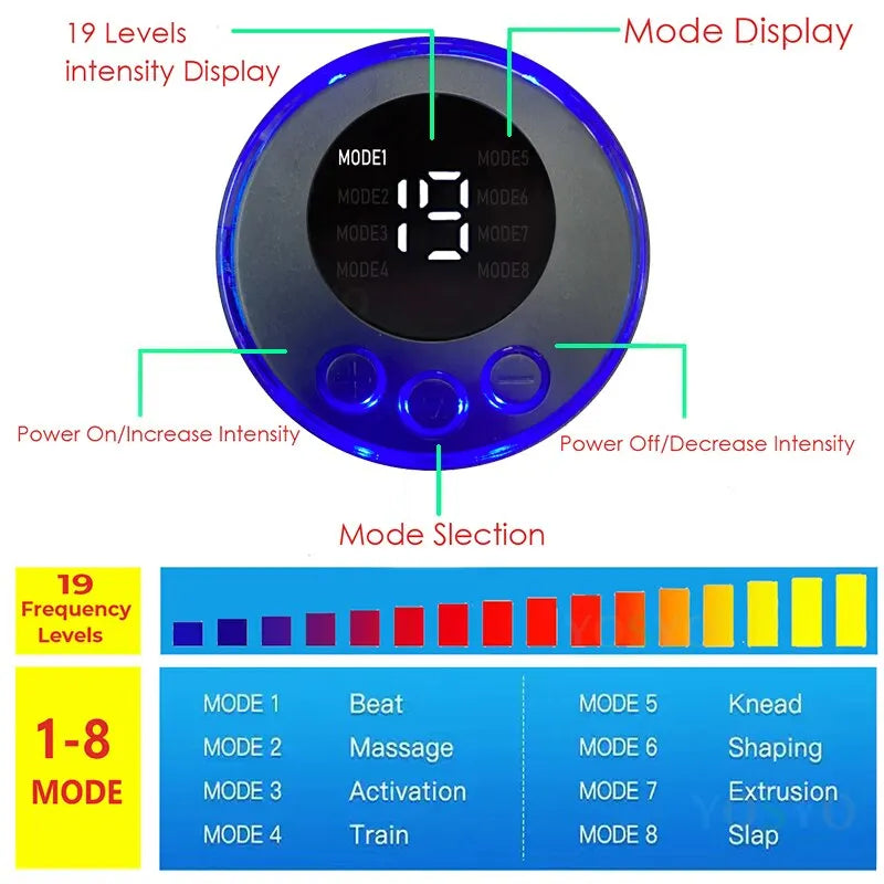 USB Rechargable  Muscle Massager ABS Arm 3 IN 1 Trainer Pad Wireless Smart Fitness Abdominal Training Electric Body