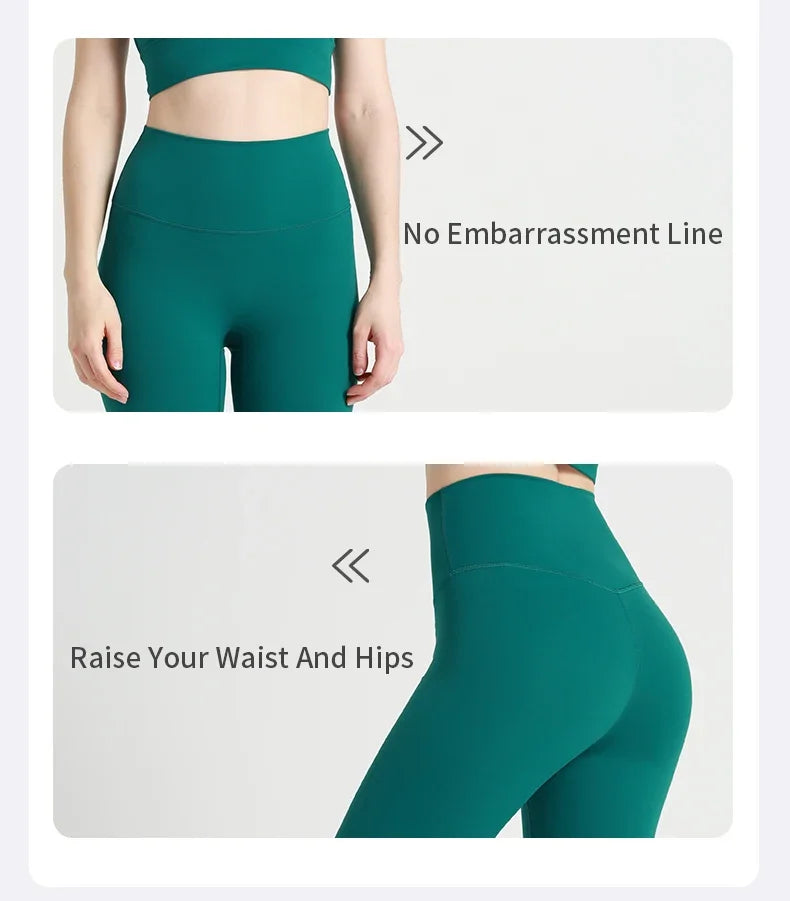 Naked feeling Yoga Leggings Women High Waisted Hip Lifting Fitness Leggings Running Cycling Pants Breathable Sports Leggings