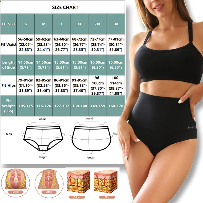 Bodyshaper High Waist Seamless Panties Women Underwear Anti-bacteria Soft Crotch Briefs for Female Intimates Lingerie Shapewear