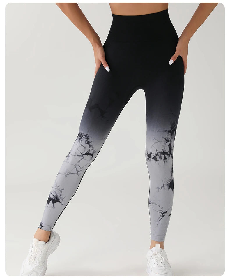 New Tie Dye Yoga Pants Sport Leggings Women Seamless High Waist Push Up Woman Tights Fitness Workout Leggins Gym Clothing