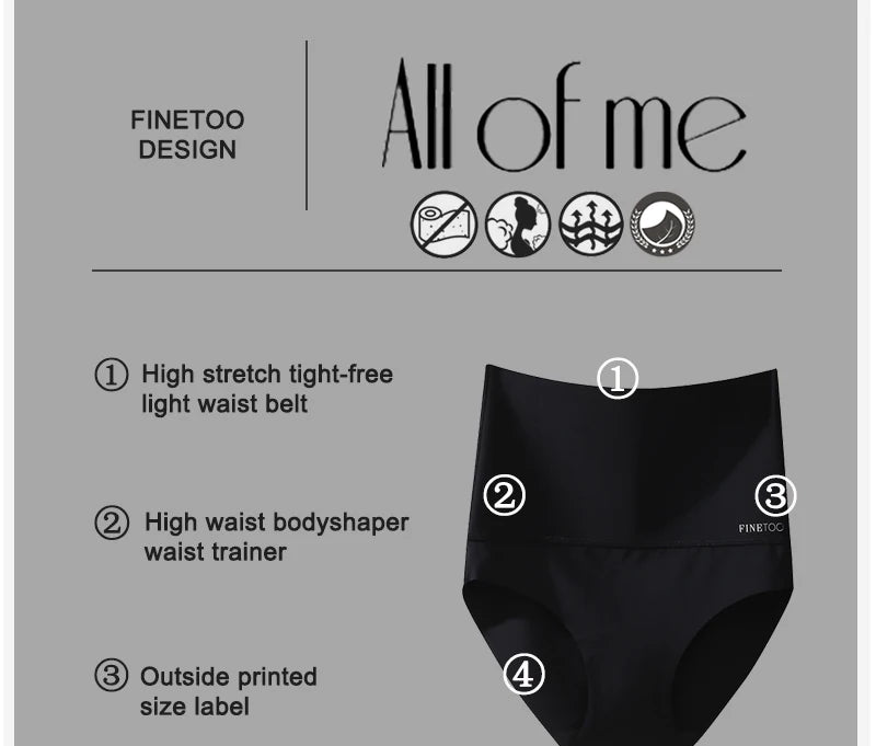 Bodyshaper High Waist Seamless Panties Women Underwear Anti-bacteria Soft Crotch Briefs for Female Intimates Lingerie Shapewear