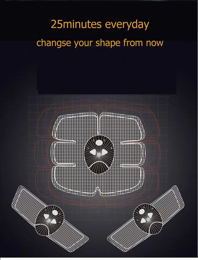 Wireless EMS ABS Stimulation Massager Pad Body Slimming Trainer Machine Electric Muscle Stimulator Abd Exerciser Pads
