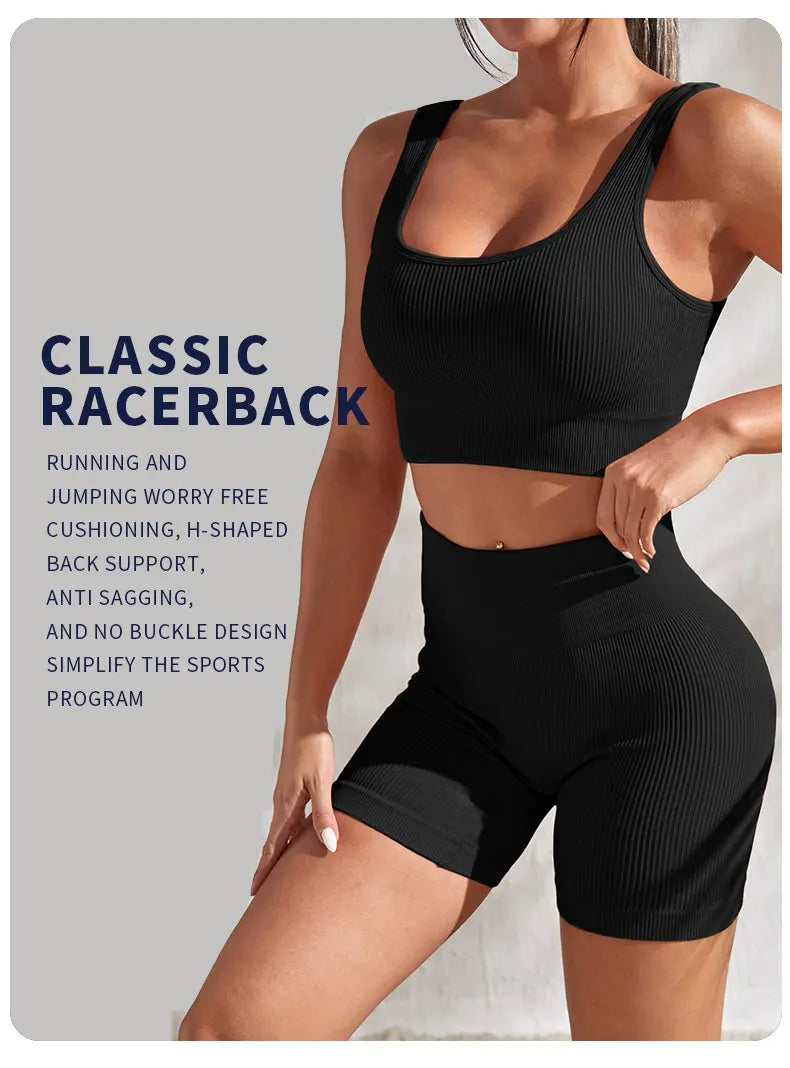 Seamless Ribbed Yoga Sets