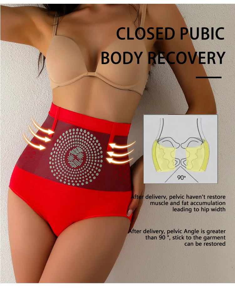 Seamless Shapewear Panties Women High Waist Tummy Control Panty Warmth Uterus Magnetic Slimming Pants Comfort Briefs Body Shaper