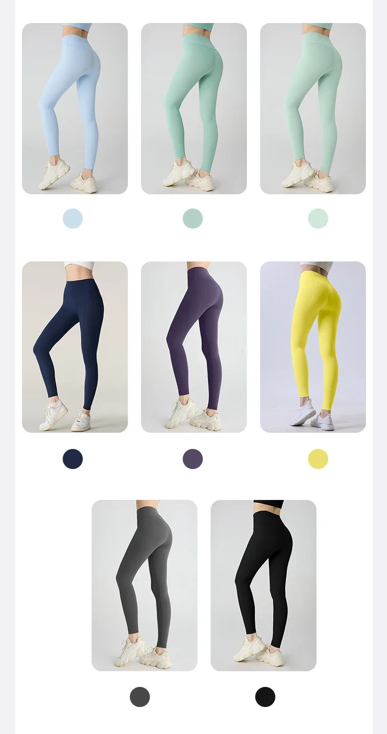 Naked feeling Yoga Leggings Women High Waisted Hip Lifting Fitness Leggings Running Cycling Pants Breathable Sports Leggings