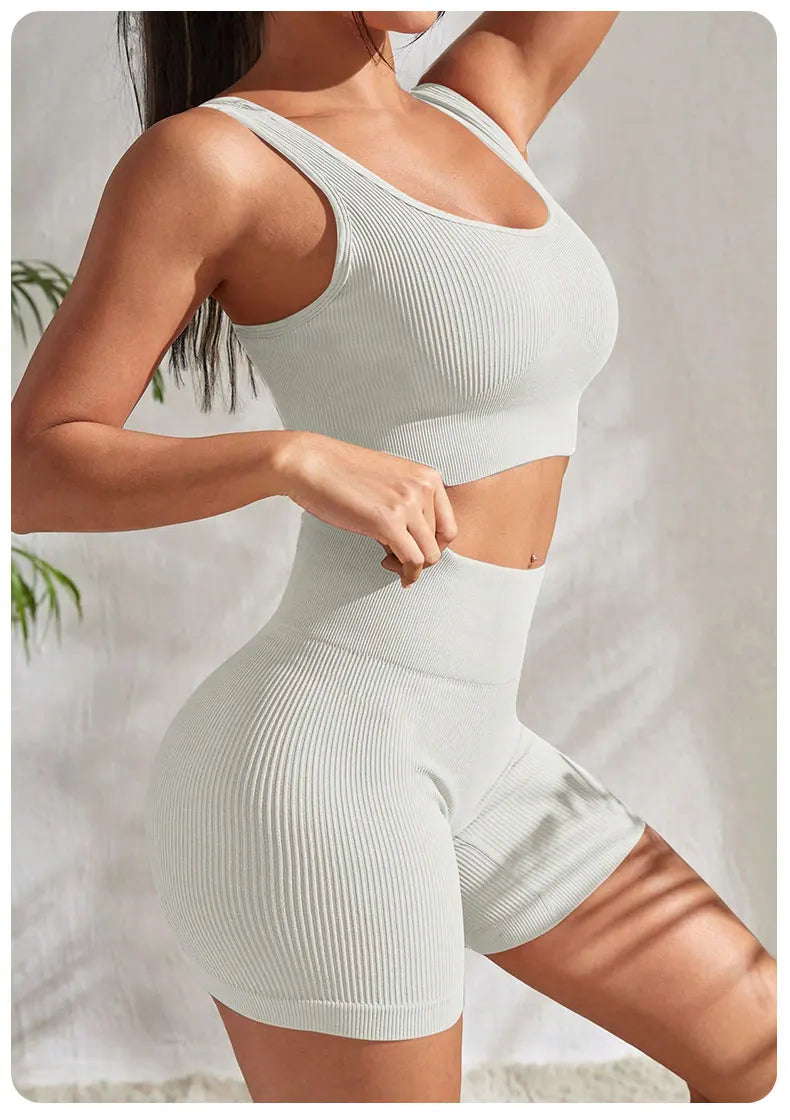 Seamless Ribbed Yoga Sets