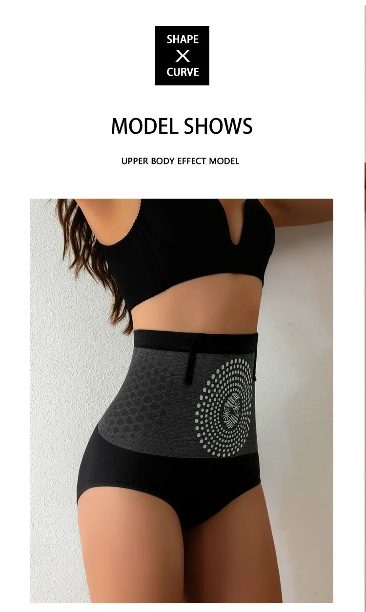 Seamless Shapewear Panties Women High Waist Tummy Control Panty Warmth Uterus Magnetic Slimming Pants Comfort Briefs Body Shaper