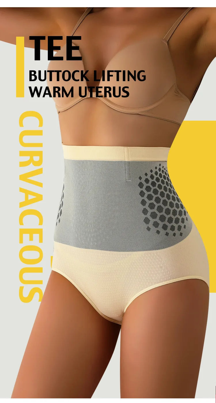 Seamless Shapewear Panties Women High Waist Tummy Control Panty Warmth Uterus Magnetic Slimming Pants Comfort Briefs Body Shaper