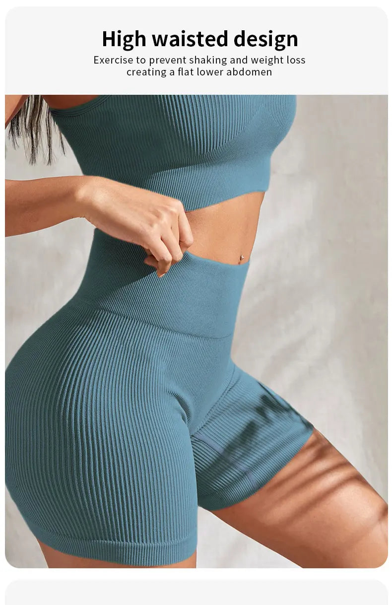 Seamless Ribbed Yoga Sets