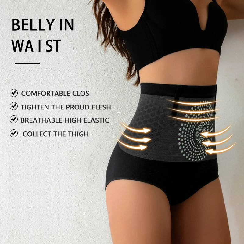 Seamless Shapewear Panties Women High Waist Tummy Control Panty Warmth Uterus Magnetic Slimming Pants Comfort Briefs Body Shaper