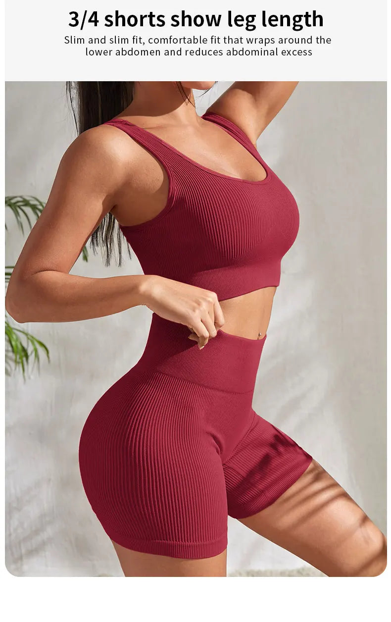 Seamless Ribbed Yoga Sets