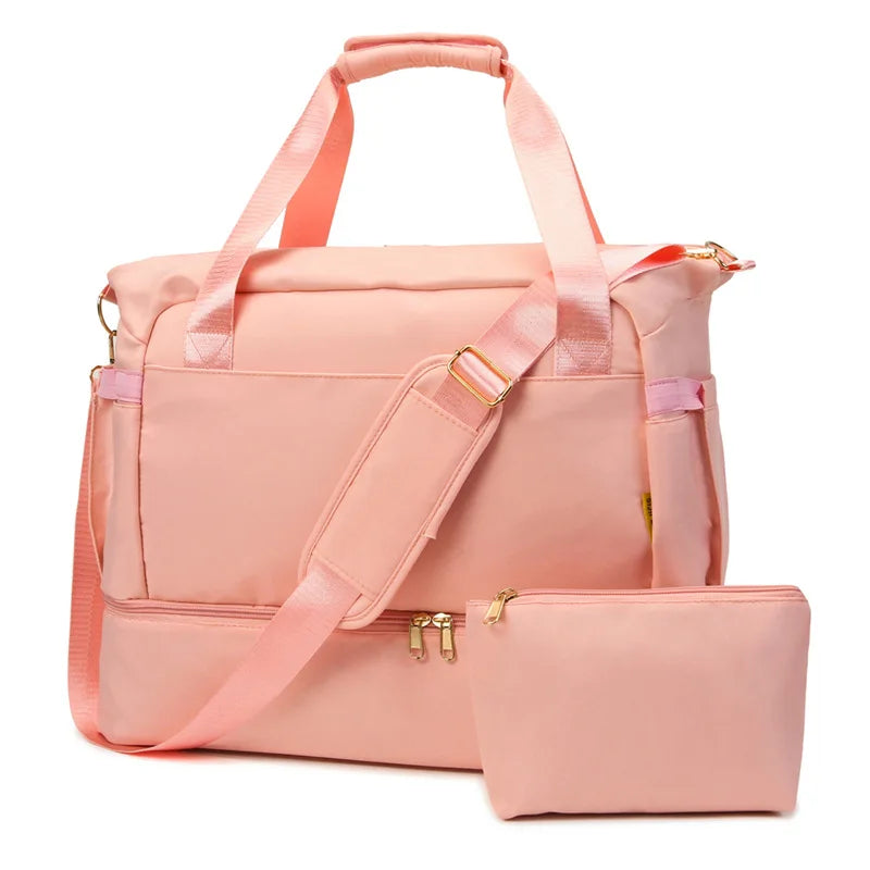 Women Gym Bag Large Fitness Training Bags Dry Wet Separation Yoga Tote with Shoe Pocket Sports Handbag Waterproof Travel Bag