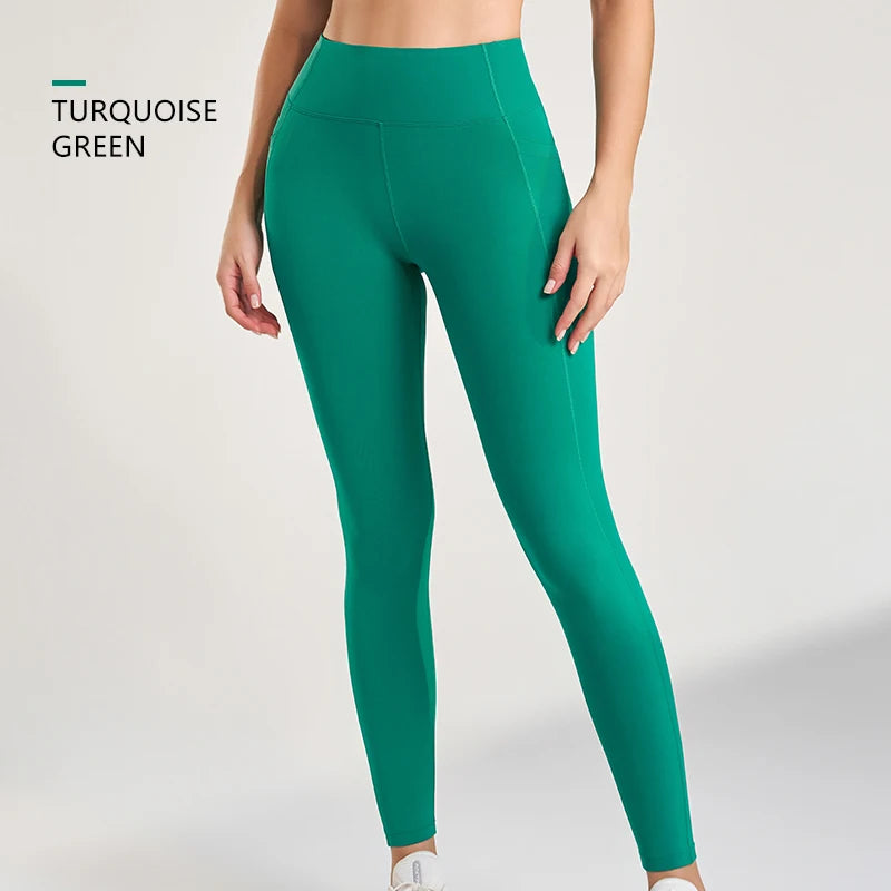 Women's High-Waisted Yoga Leggings Quick Dry Soft Breathable Pants for Gym Running Pilates-Solid