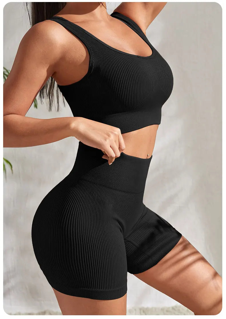Seamless Ribbed Yoga Sets