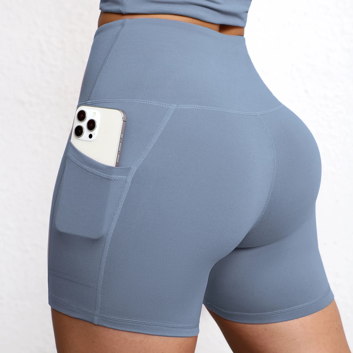 Women High Waist Pocket Yoga Sport Biker Shorts Leggings For Fitness Lift Hips Running Workout Yoga Pant