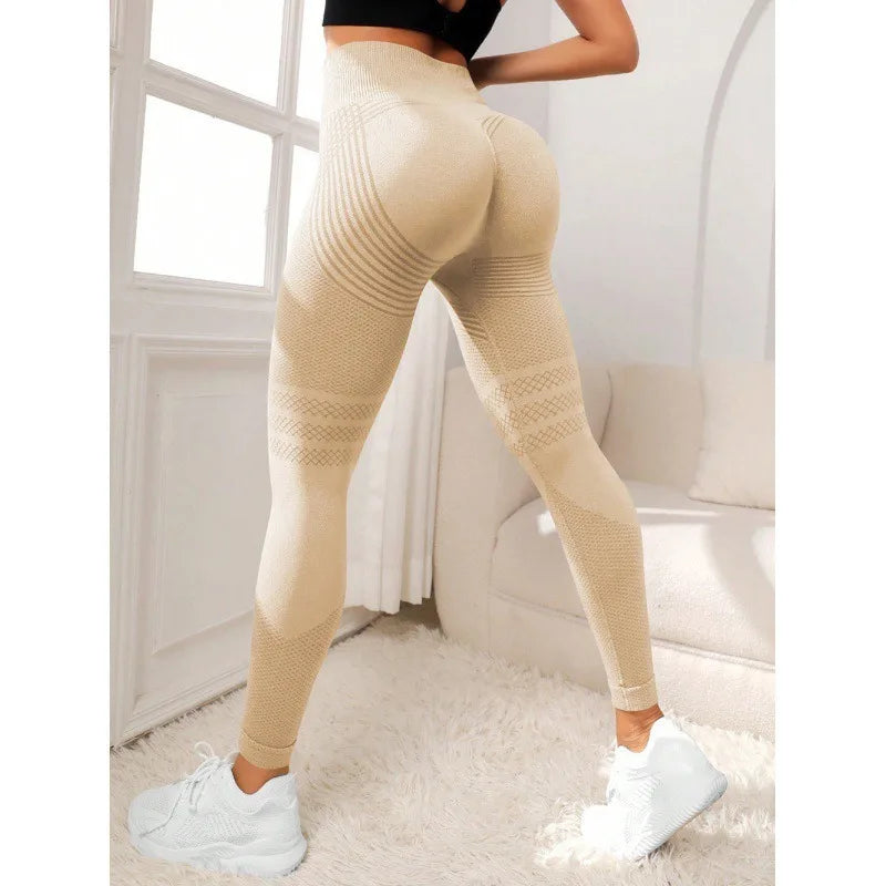 Sports Pants With Sexy Lines Lifting Buttocks Sports Tight Pants Women's High Waisted Elastic Fitness Pants Running Yoga Pants