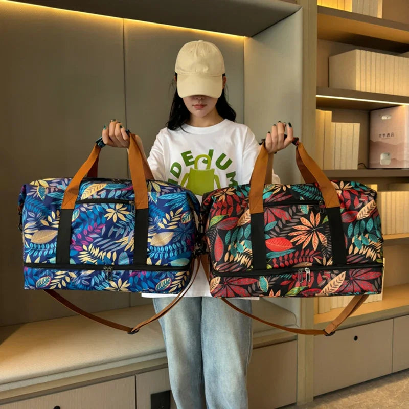 Travel Gym Bag Luggage Portable Fitness Shoulder Crossbody Handbags For Women Men  Outdoor Duffel Carry On Weekender Yoga Bag