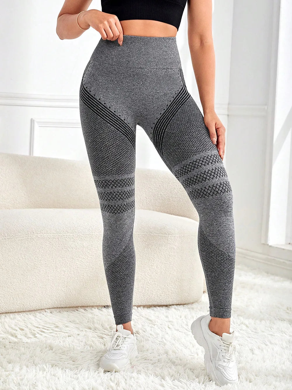 Sports Pants With Sexy Lines Lifting Buttocks Sports Tight Pants Women's High Waisted Elastic Fitness Pants Running Yoga Pants