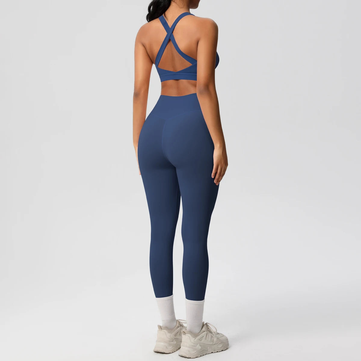 Women 2pcs Patchwork Sport Yoga Suit Training Sleeveless Sport Gym Tops  Tummy Control Slimming Booty Leggings Yoga Suit Sports