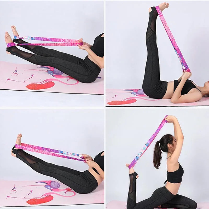 Pilates Elastic Yoga Strap Band Mat Strap Elastic Tape for Fitness 2 in 1 Yoga Equipment Adjustable Yoga Mat Strap YJS01