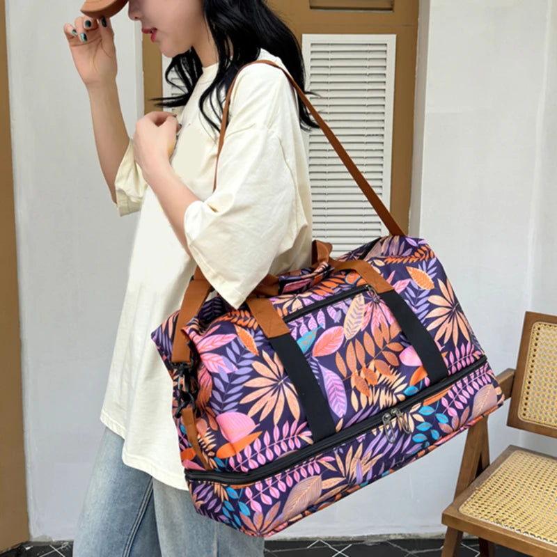 Travel Gym Bag Luggage Portable Fitness Shoulder Crossbody Handbags For Women Men  Outdoor Duffel Carry On Weekender Yoga Bag