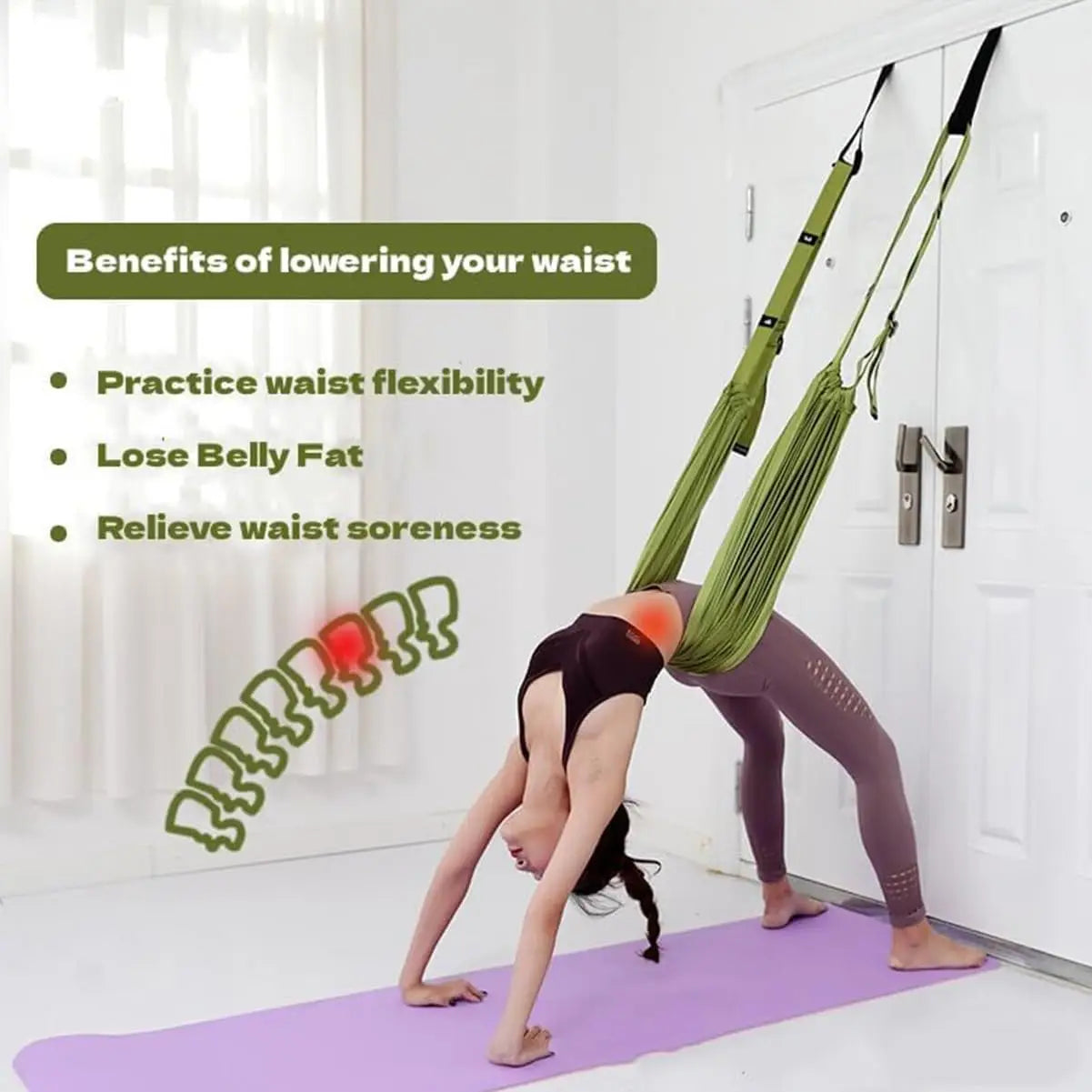 Leg Stretcher Strap, Stretching Equipment with Door Anchor Flexibility Trainer Backbend Assist for Dance Aerial Yoga Ballet Leg