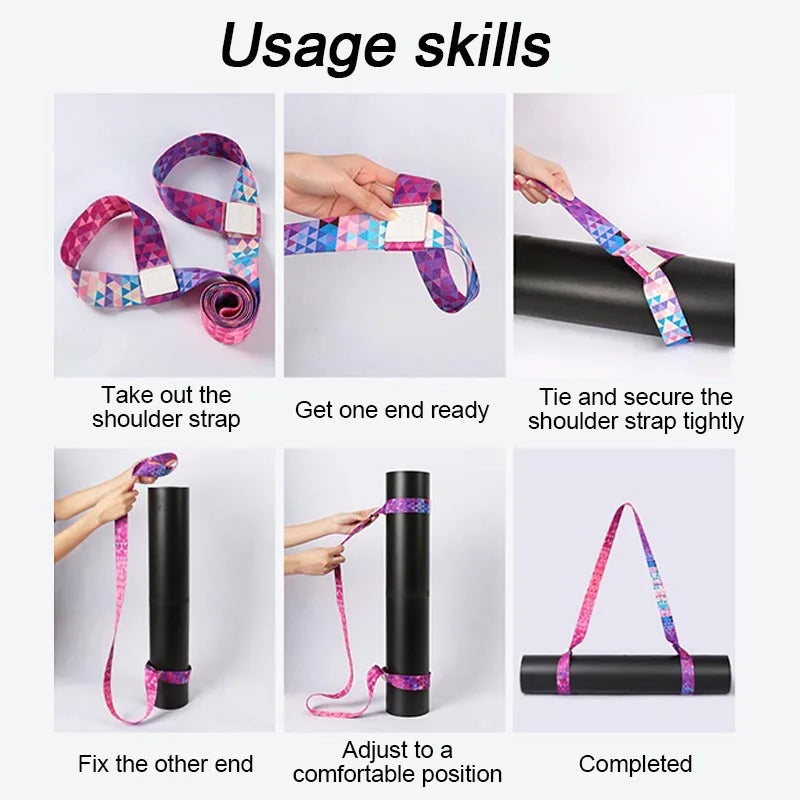 Pilates Elastic Yoga Strap Band Mat Strap Elastic Tape for Fitness 2 in 1 Yoga Equipment Adjustable Yoga Mat Strap YJS01