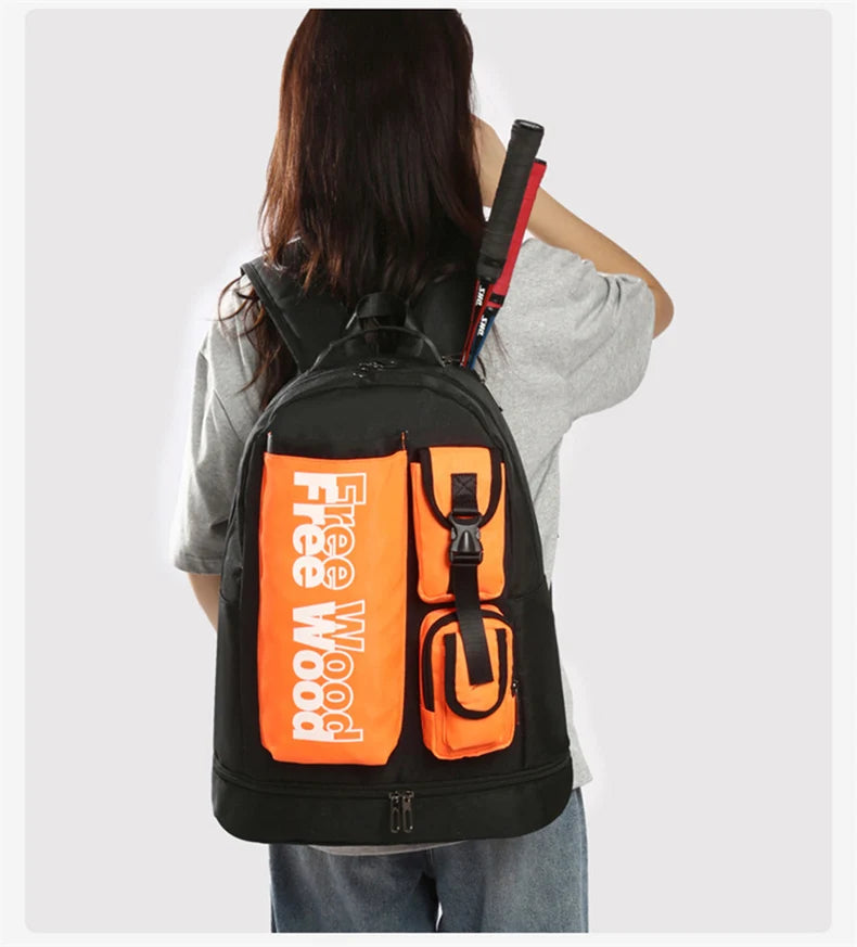 Unisex Tennis Backpack Multifunctional Badminton Racket Bags Large Capacity Sports Bagpack with Shoes Pocket Hold 1-3 Rackets