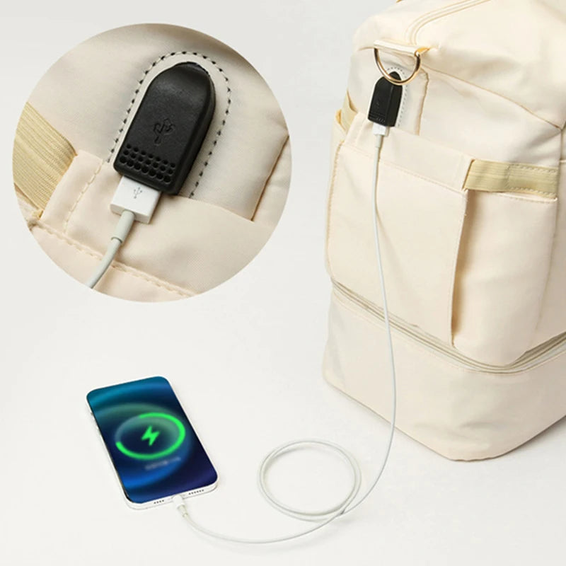 Women Gym Bag Large Fitness Training Bags Dry Wet Separation Yoga Tote with Shoe Pocket Sports Handbag Waterproof Travel Bag