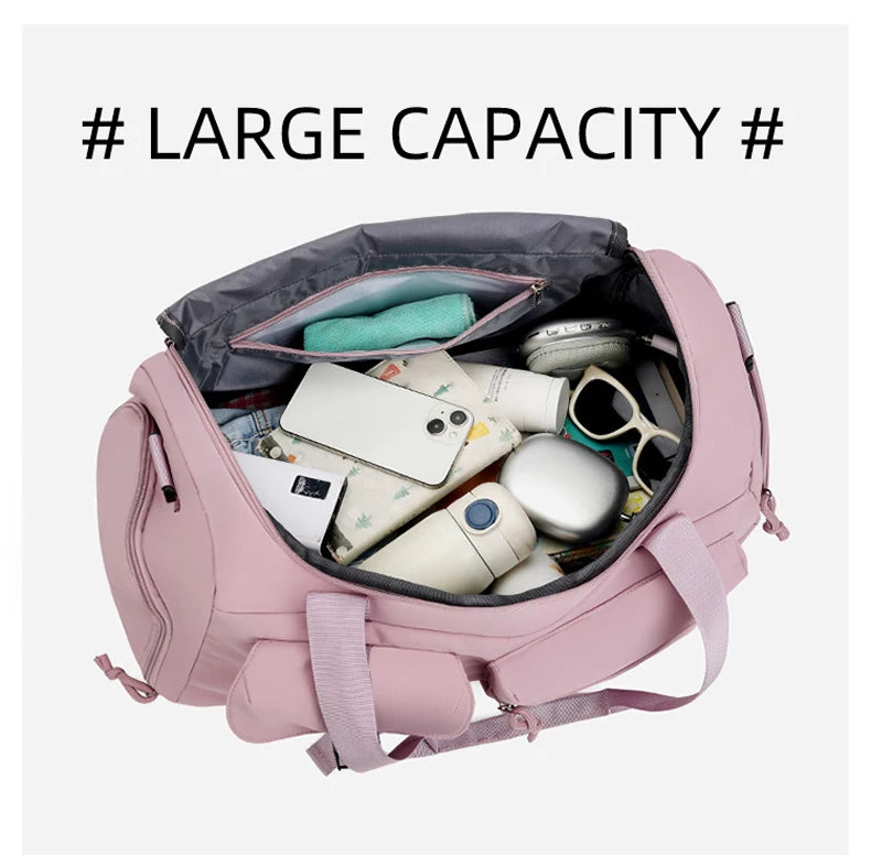 Fitness Bag Gym Sports Dry Wet Handbag with Shoes Compartment Large Shoulder Portable Luggage Bag Travel Storage Crossbody Bag