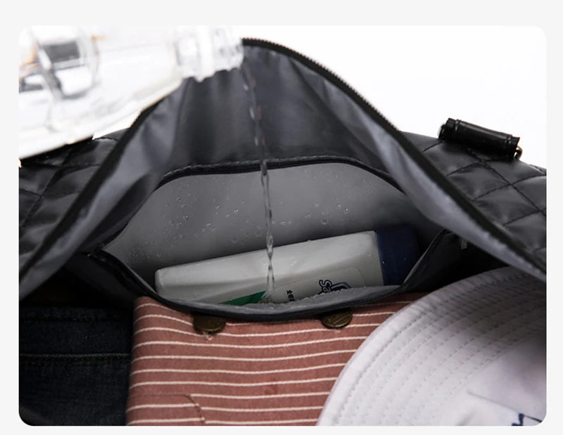 Duffle Tote Gym Fitness Bags for Woman PU Leather Handbag Travel Luggage Shoulder Sports Shoes Pocket Weekend Crossbody Bags