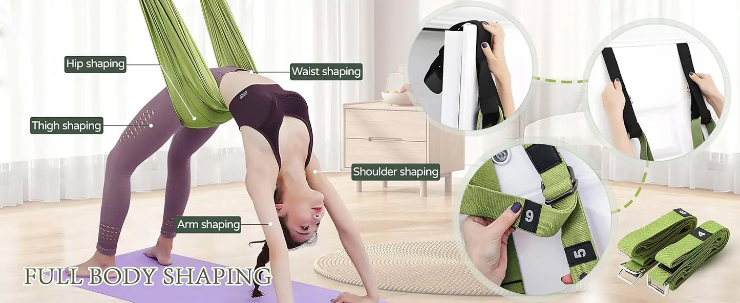 Leg Stretcher Strap, Stretching Equipment with Door Anchor Flexibility Trainer Backbend Assist for Dance Aerial Yoga Ballet Leg
