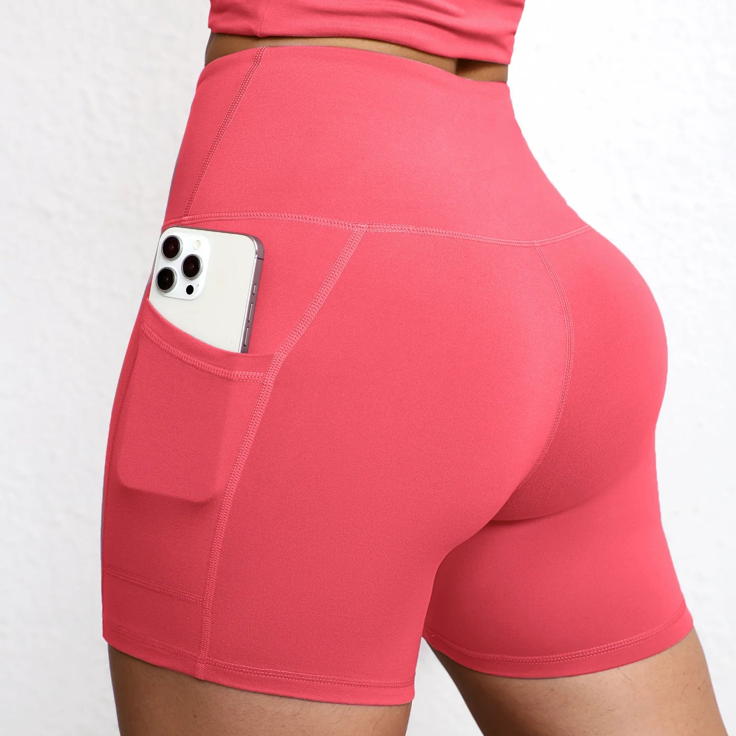 Women High Waist Pocket Yoga Sport Biker Shorts Leggings For Fitness Lift Hips Running Workout Yoga Pant