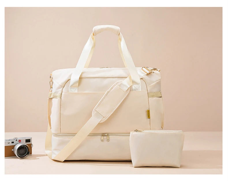 Women Gym Bag Large Fitness Training Bags Dry Wet Separation Yoga Tote with Shoe Pocket Sports Handbag Waterproof Travel Bag