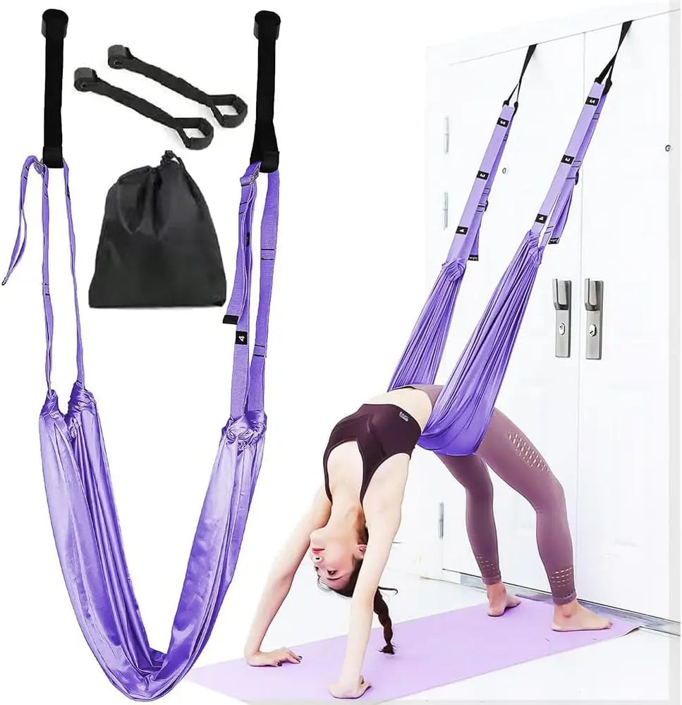 Leg Stretcher Strap, Stretching Equipment with Door Anchor Flexibility Trainer Backbend Assist for Dance Aerial Yoga Ballet Leg