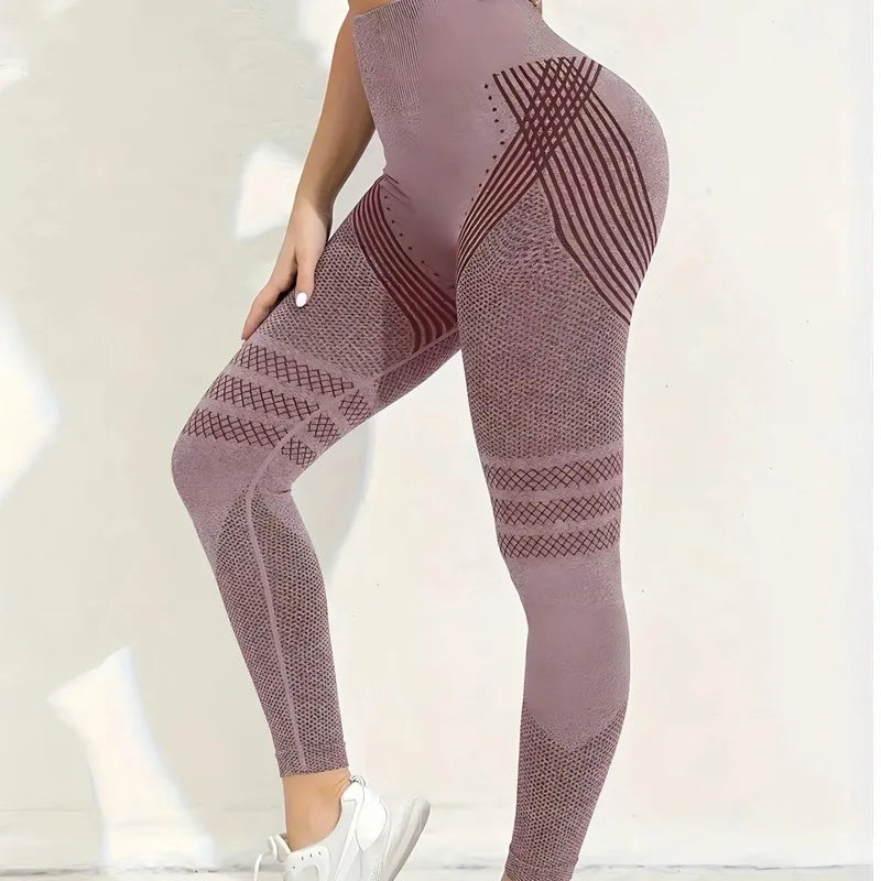 Sports Pants With Sexy Lines Lifting Buttocks Sports Tight Pants Women's High Waisted Elastic Fitness Pants Running Yoga Pants