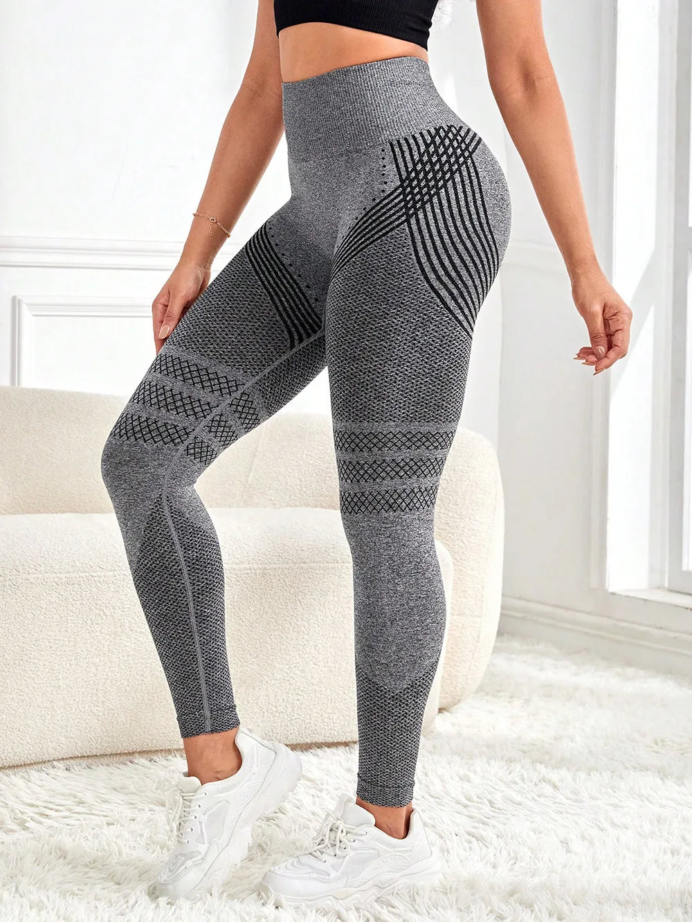 Sports Pants With Sexy Lines Lifting Buttocks Sports Tight Pants Women's High Waisted Elastic Fitness Pants Running Yoga Pants