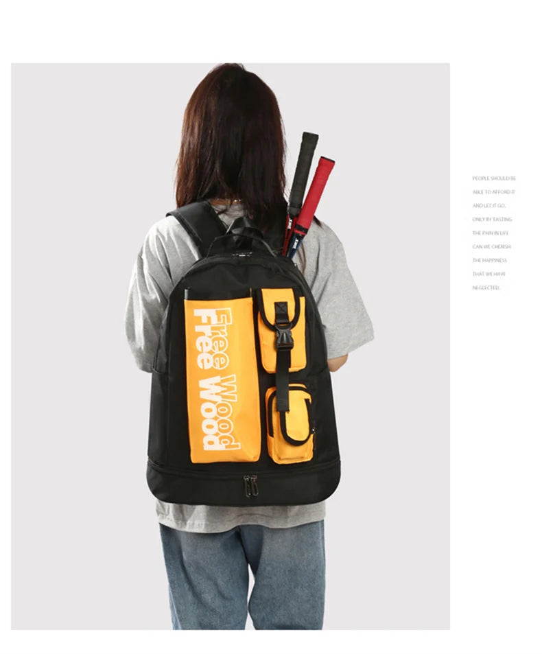 Unisex Tennis Backpack Multifunctional Badminton Racket Bags Large Capacity Sports Bagpack with Shoes Pocket Hold 1-3 Rackets