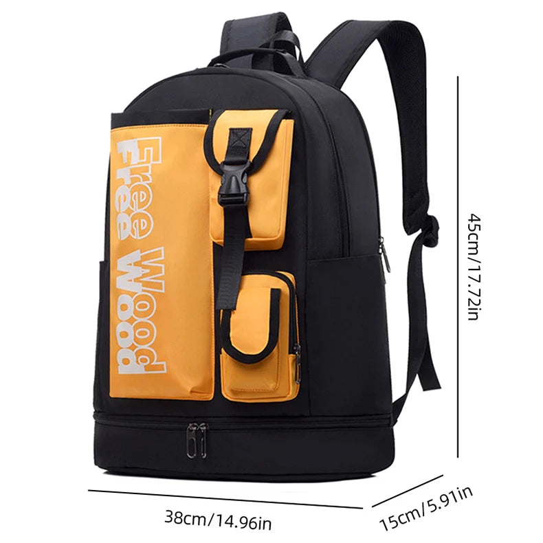 Unisex Tennis Backpack Multifunctional Badminton Racket Bags Large Capacity Sports Bagpack with Shoes Pocket Hold 1-3 Rackets