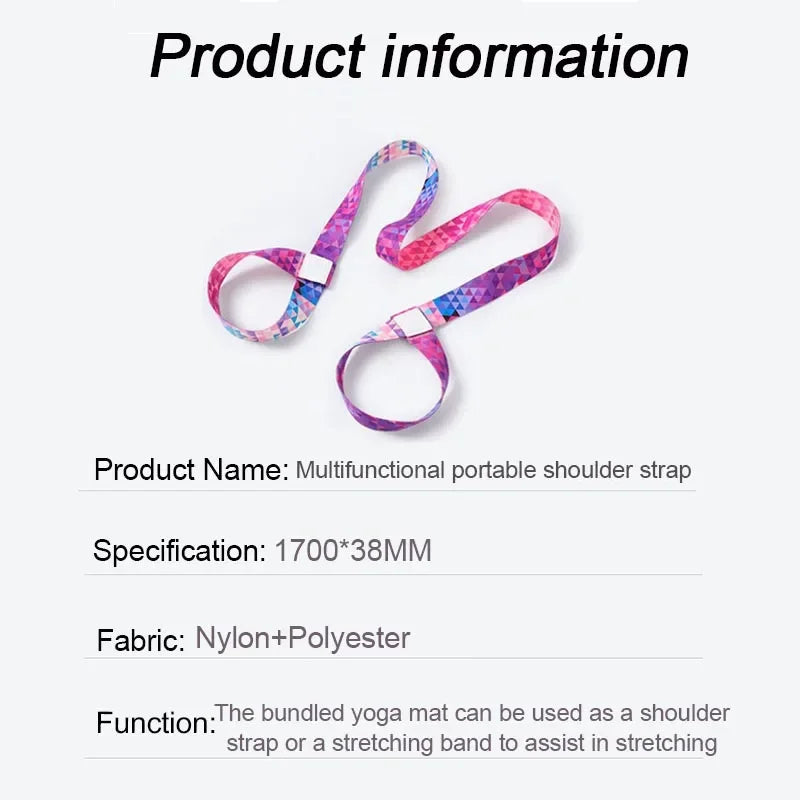 Pilates Elastic Yoga Strap Band Mat Strap Elastic Tape for Fitness 2 in 1 Yoga Equipment Adjustable Yoga Mat Strap YJS01