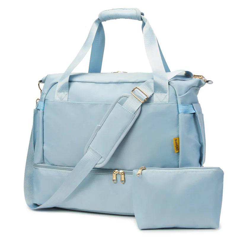 Women Gym Bag Large Fitness Training Bags Dry Wet Separation Yoga Tote with Shoe Pocket Sports Handbag Waterproof Travel Bag