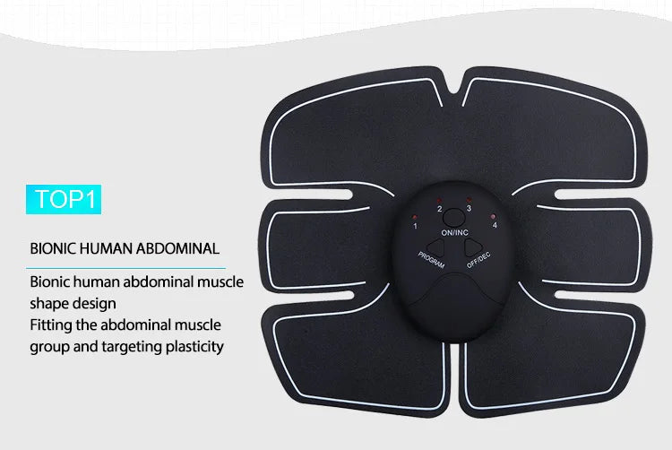 Wireless EMS ABS Stimulation Massager Pad Body Slimming Trainer Machine Electric Muscle Stimulator Abd Exerciser Pads