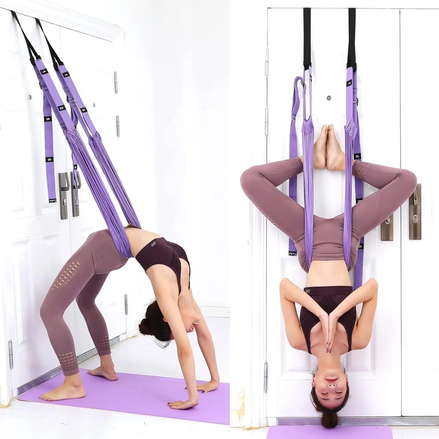 Leg Stretcher Strap, Stretching Equipment with Door Anchor Flexibility Trainer Backbend Assist for Dance Aerial Yoga Ballet Leg