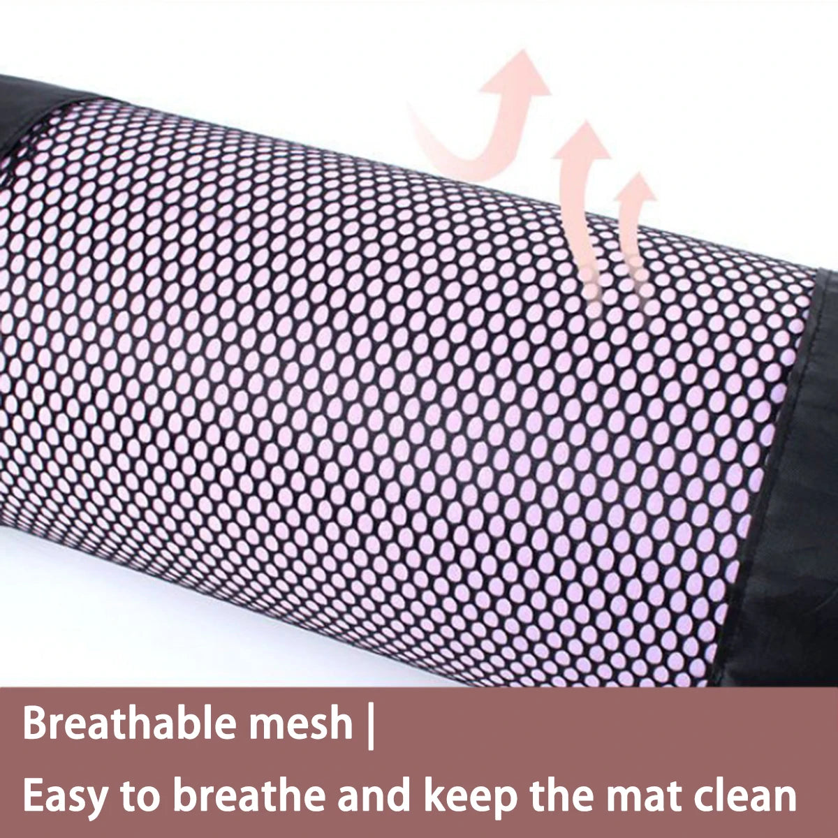 1 Breathable Yoga Mat Storage Mesh Bag - Durable Oxford Fabric, Black with Shoulder Strap, Perfect for Everyday Use and Fitness