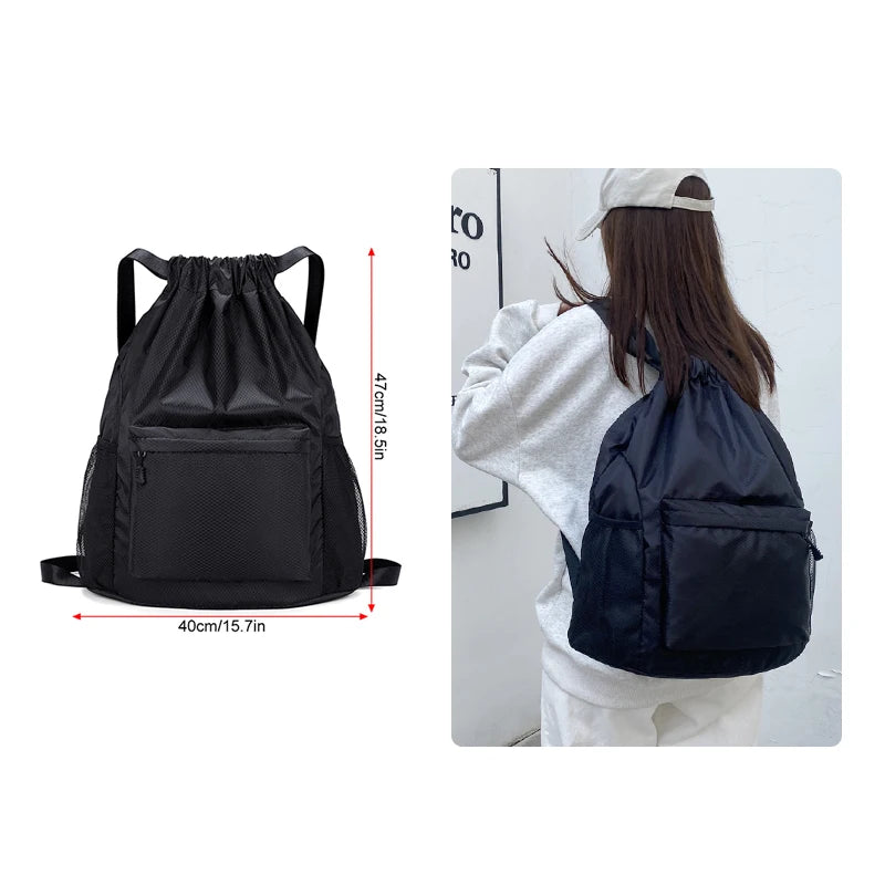 1pcs  Drawstring Backpack Waterproof String Bag,Gym Sackpack Sports Fitness Yoga Bag,Shopping Casual Backpack for Men Women